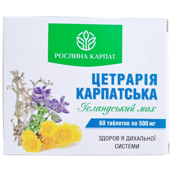 Цетрарія Карпатська Ісландський мох - Підтримка дихальної системи, Рослина Карпат