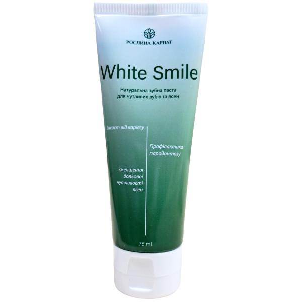 Зубна паста White Smile Рослина Карпат - Захист чутливих зубів та ясен, 75 мл